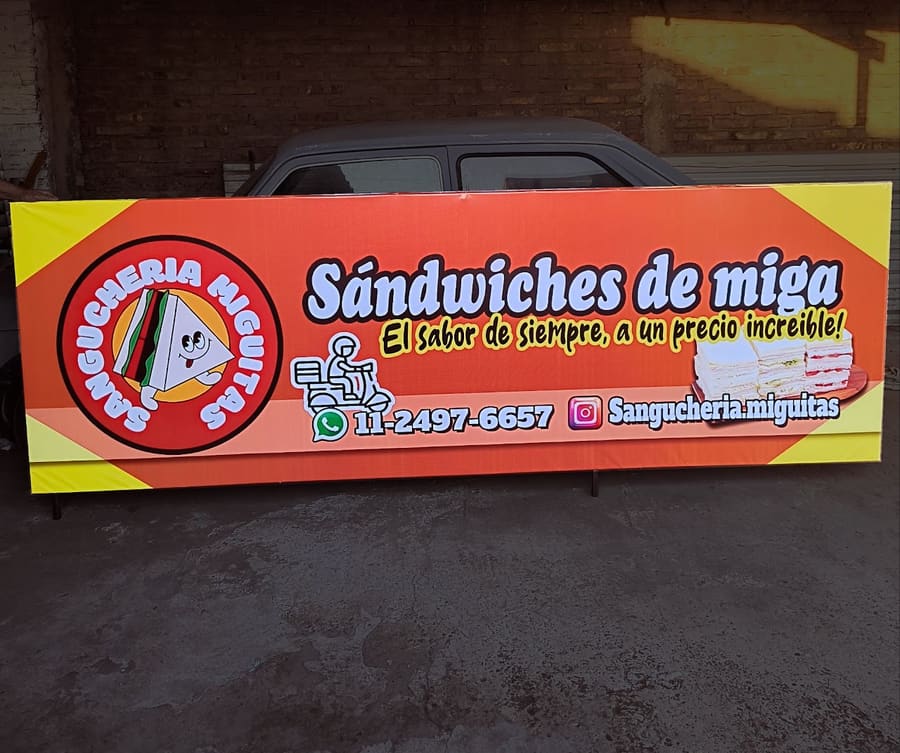Lona de gran formato para Sanguchería Miguitas