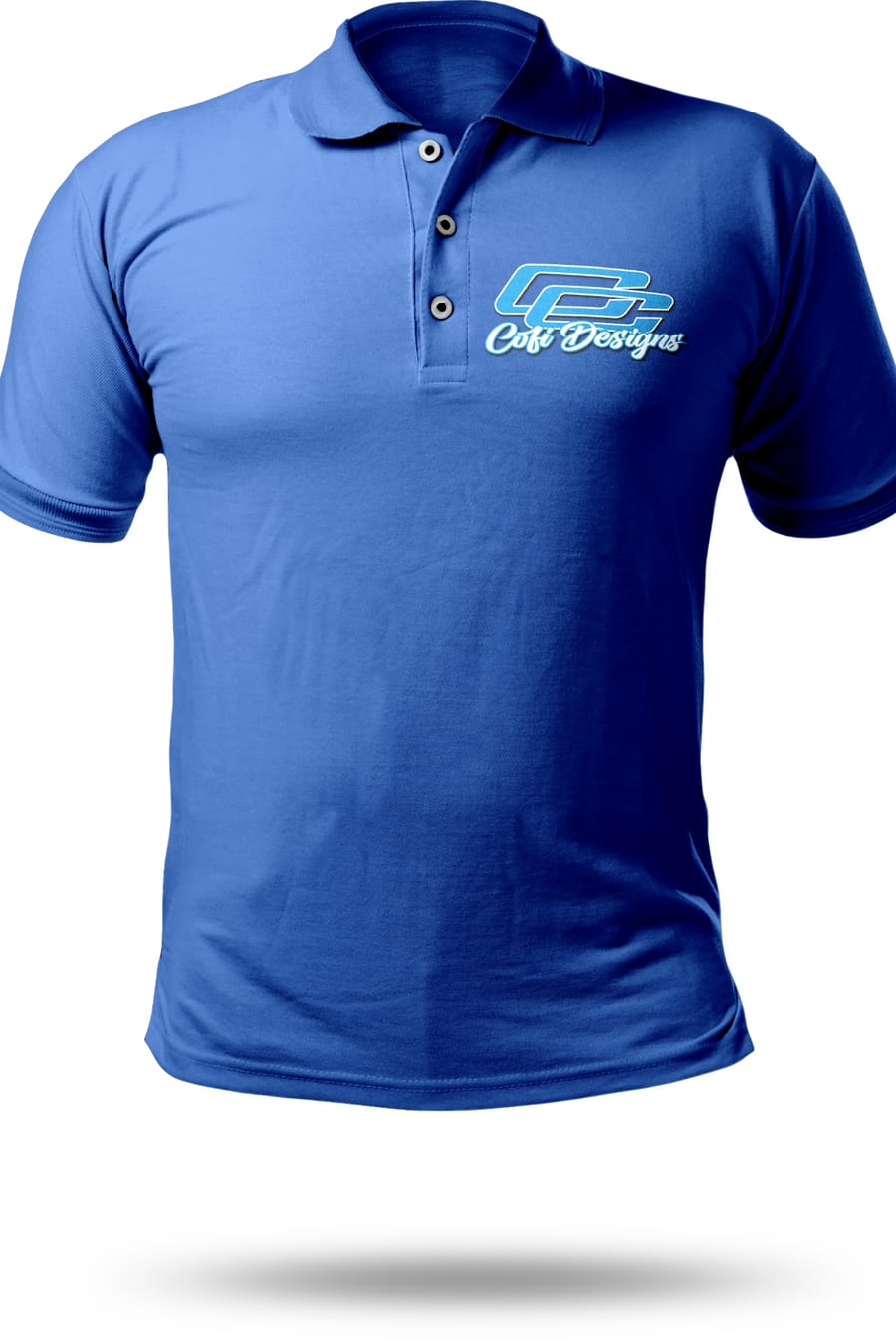 Chomba de piqué personalizada con logo Cofi Designs bordado